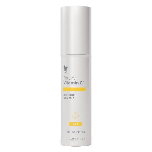 forever_vitamin_c__brightening_facial_milk_pd_main_512_X_512_1758786807469jpg Flacon de lait visage éclatant Forever Living à la vitamine C liposoluble et aloe vera, hydratant et antioxydant.